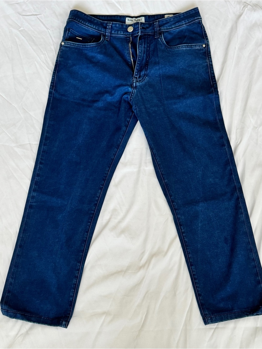 Men's Slim Straight Jeans in Deep Blue